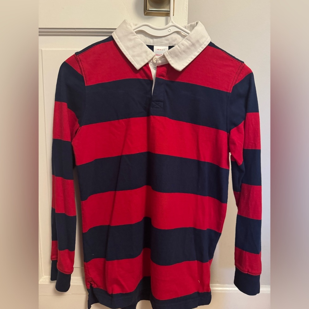 Hanna Andersson Kids Polo with Red and Navy Stripes